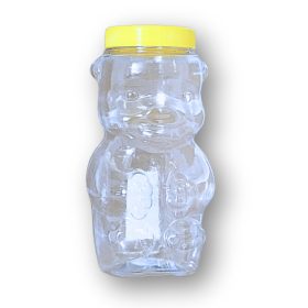   Műanyag macis flakon, adagoló nélküli átlátszó  testtel 1000 gramm