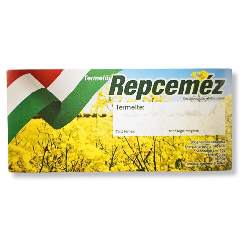 Mézesüveg címke, repce méz (Magyar)