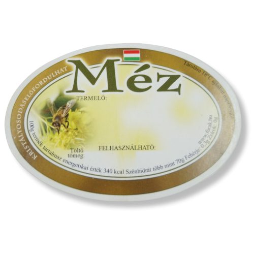 Mézesüveg oválcímke (100 db)
