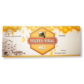 Mézesüveg címke, vegyes-virág méz