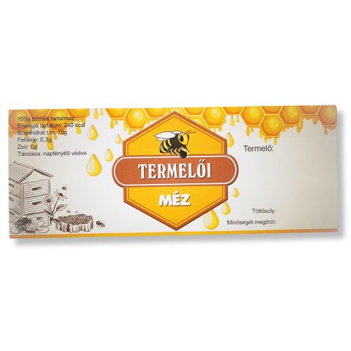 Mézesüveg címke, termelői méz