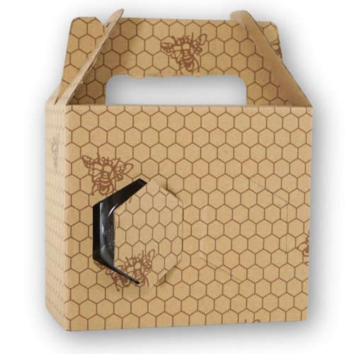 Papír méhsejtmintás füles, ablakos díszdoboz 2 x 380 g üveghez