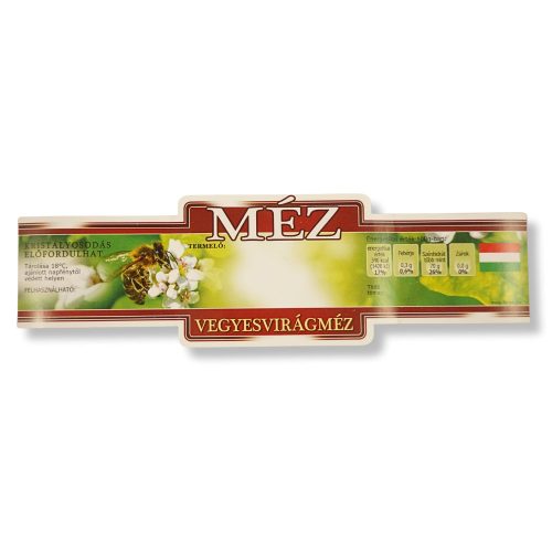 Mézesüveg szalagcímke vegyes virágméz (100 db)