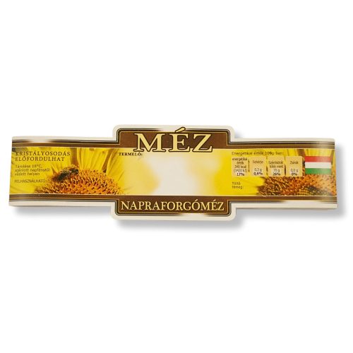 Mézesüveg szalagcímke napraforgóméz (100 db)