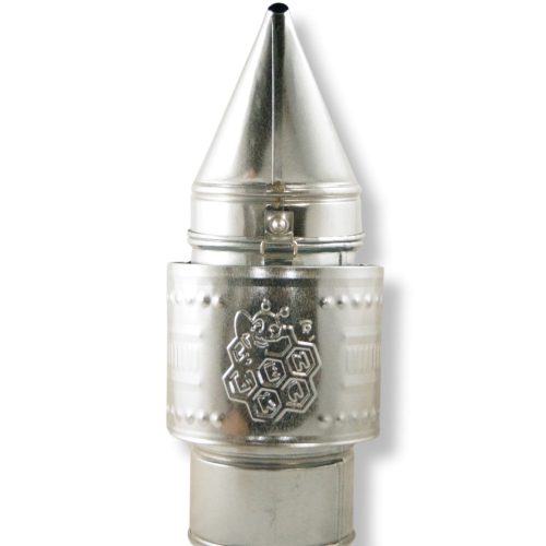 Méhész füstölő Török (516), inox, műbőr fújtatóval, hővédő lemezzel