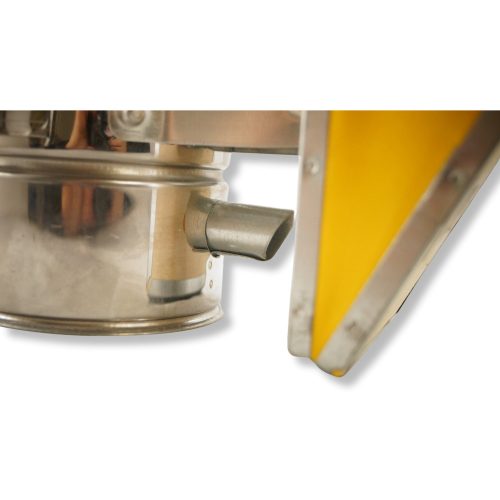 Méhész füstölő, török, inox, (512), műbőr fújtatóval, hővédő lemezzel